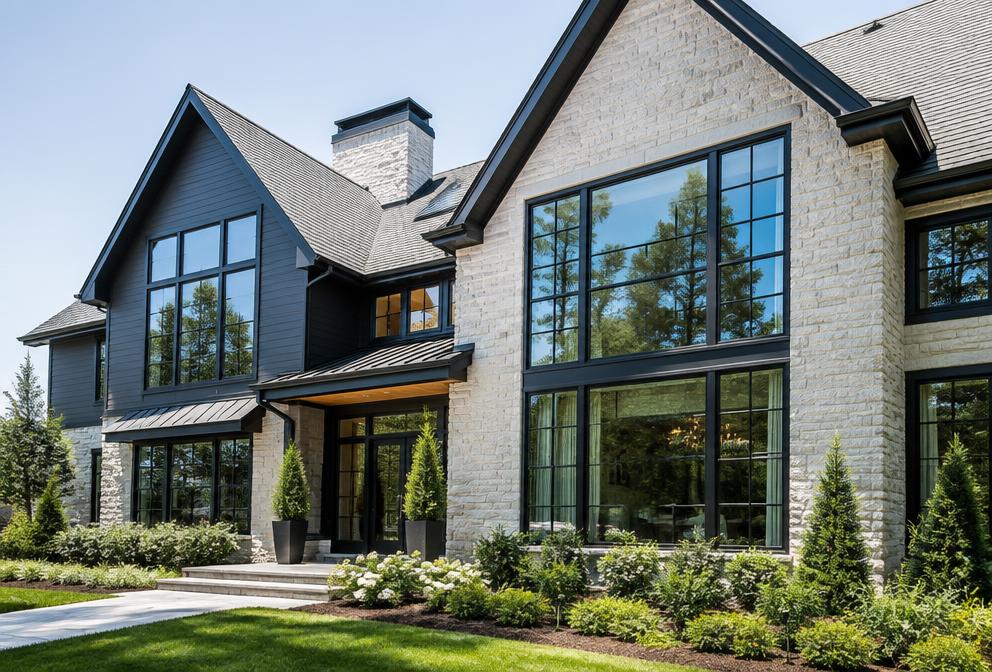 Modern replacement windows on a renovated home